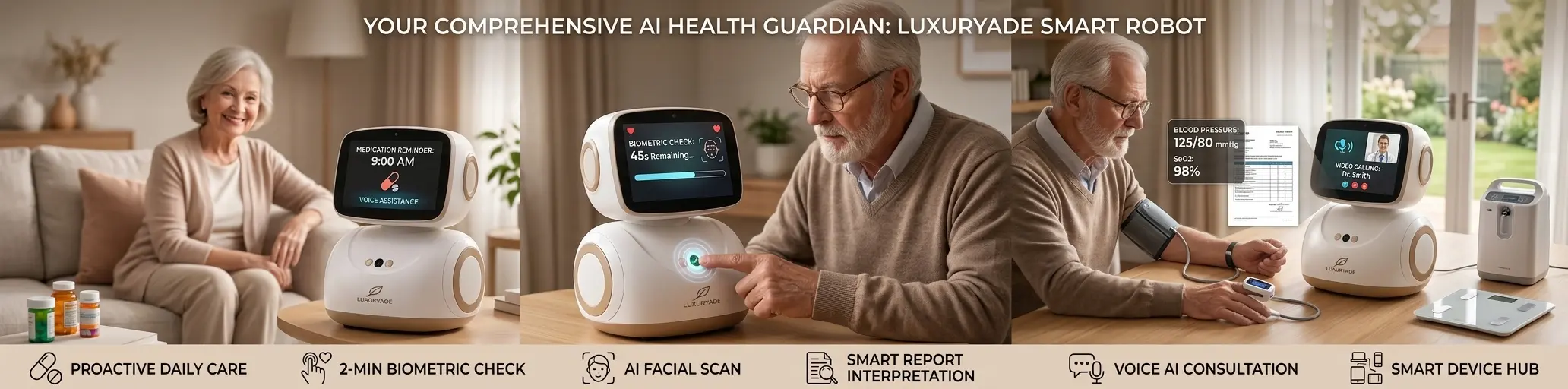 LUXURYADE Smart Health Guardian Robot